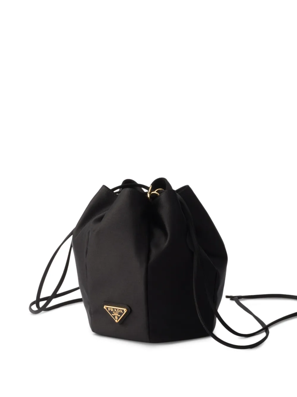  Prada Mini Satin Bucket Bag - Black 