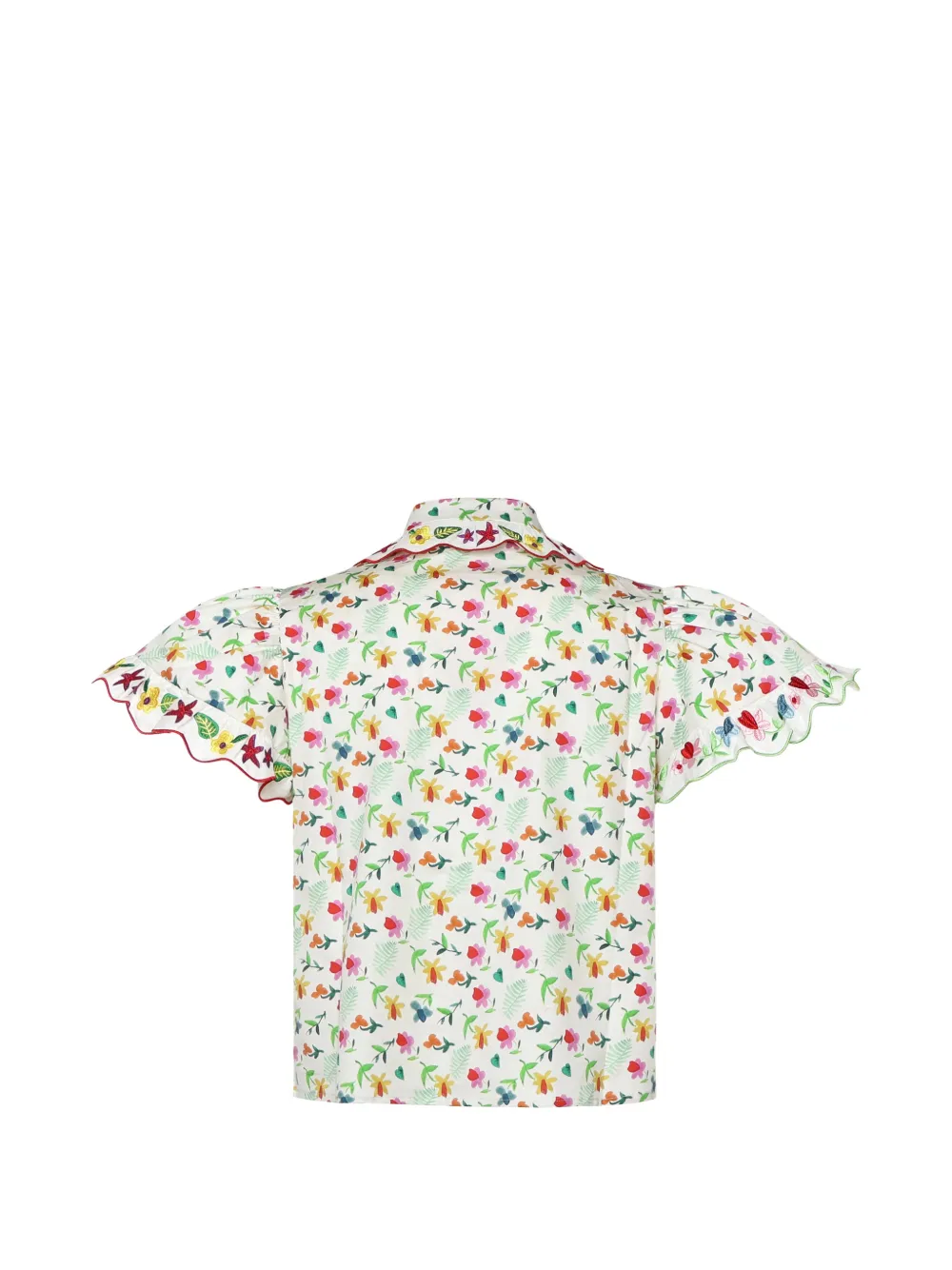  Celia B Top Sailing Scalloped Ruffled Shirt - White 
