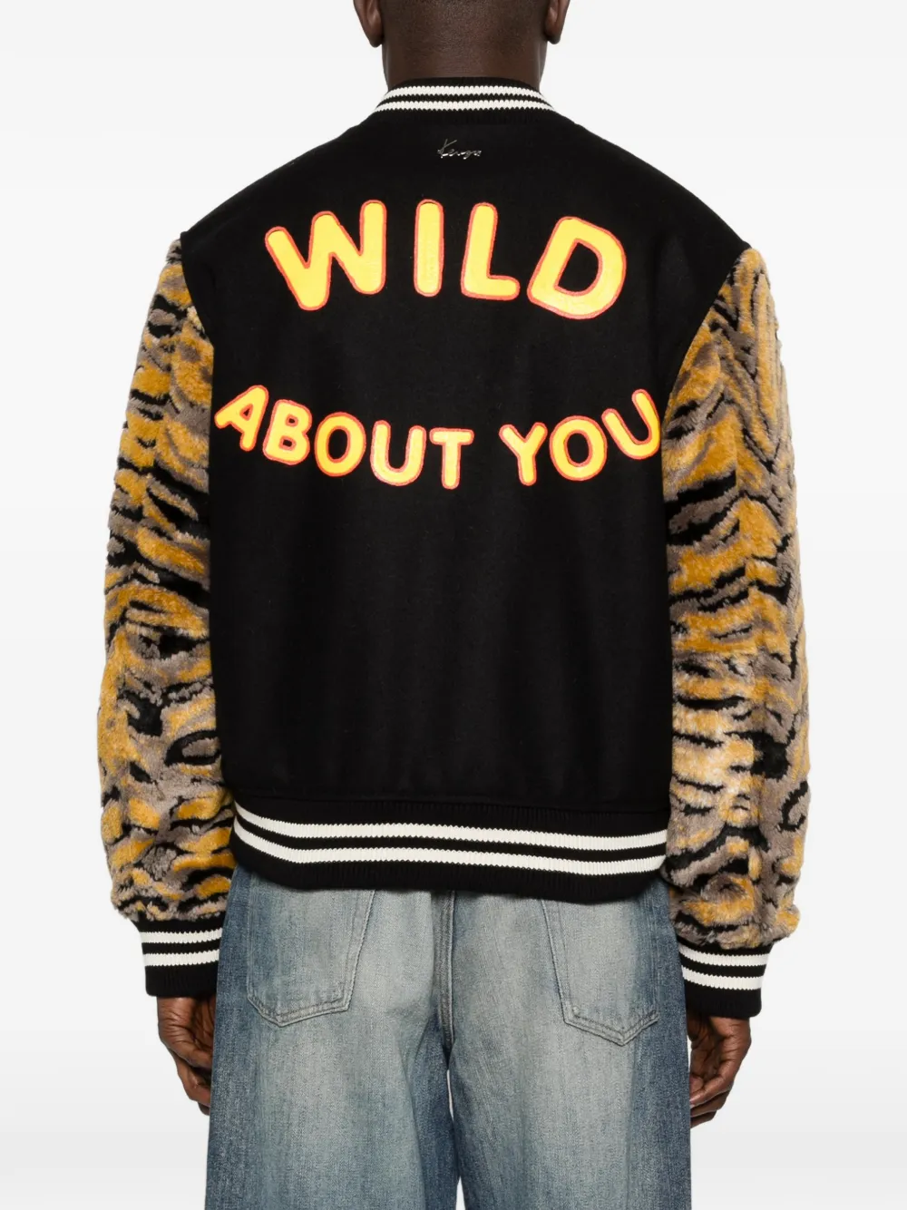 Kenzo Jack met tijgerprint en logo Zwart