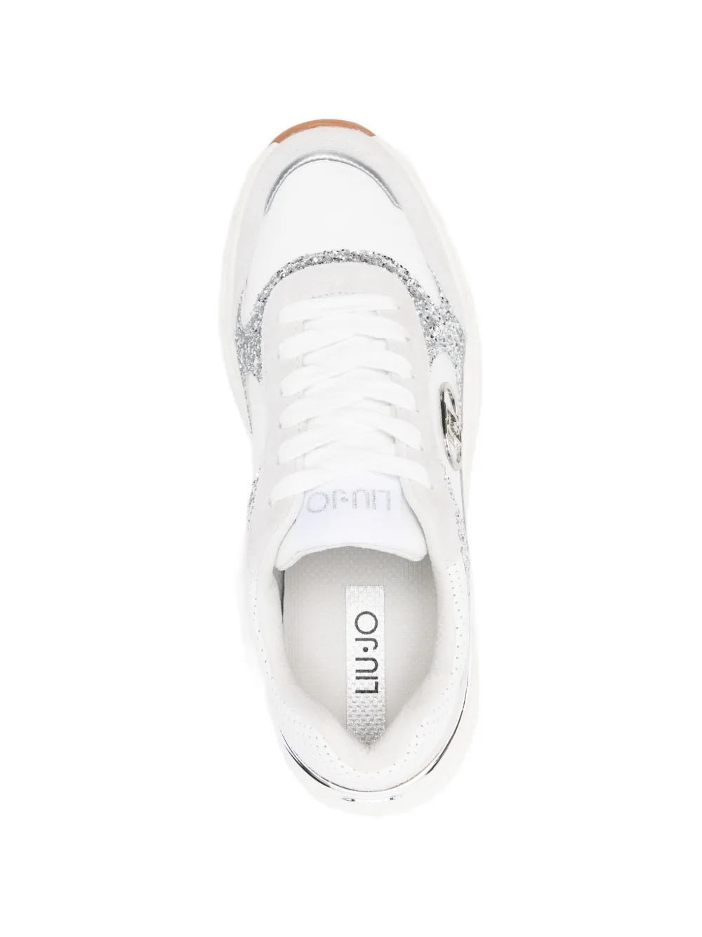 LIU JO LJ01 glitter logo-plaque sneakers Wit