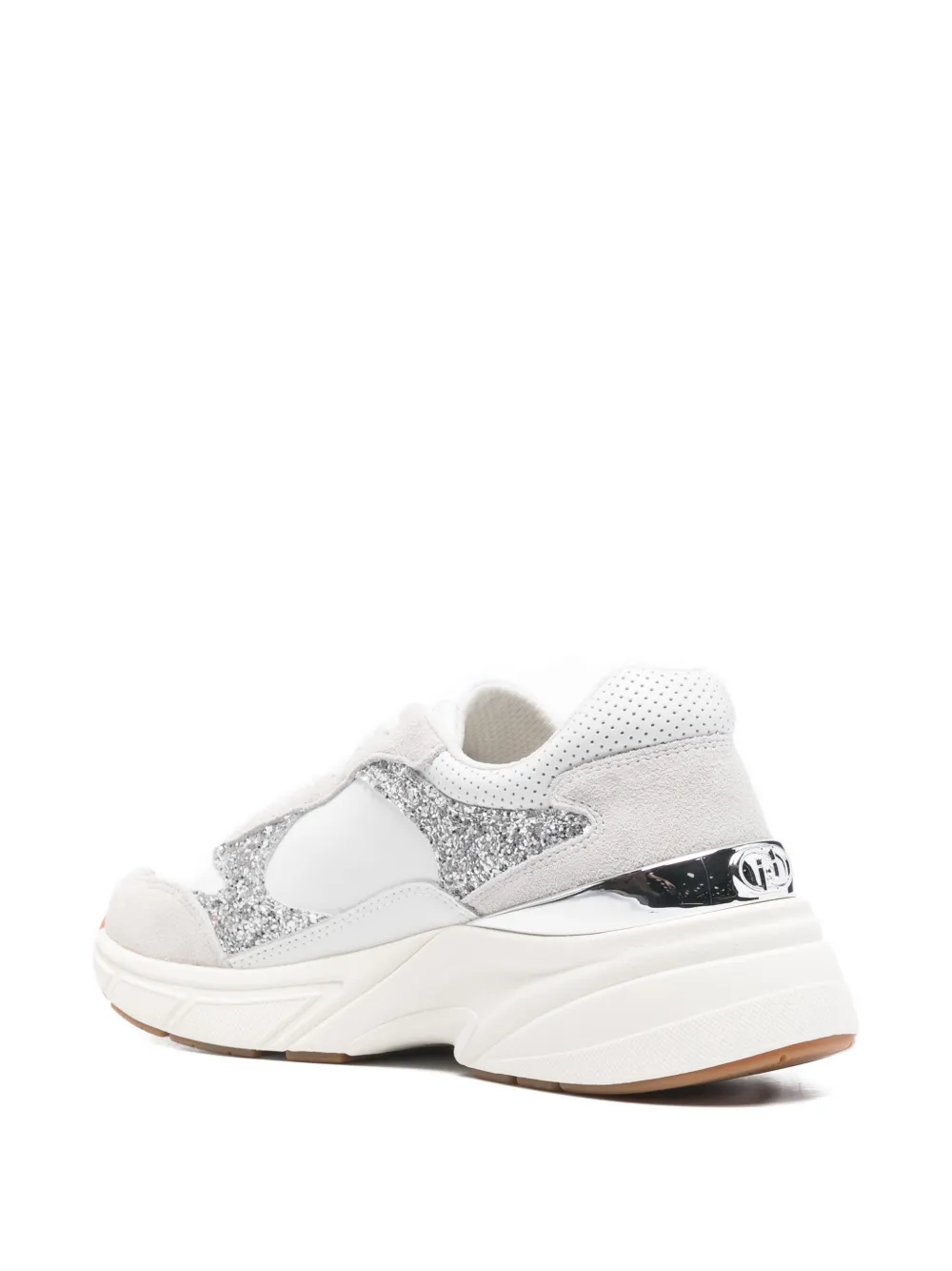 LIU JO LJ01 glitter logo-plaque sneakers Wit