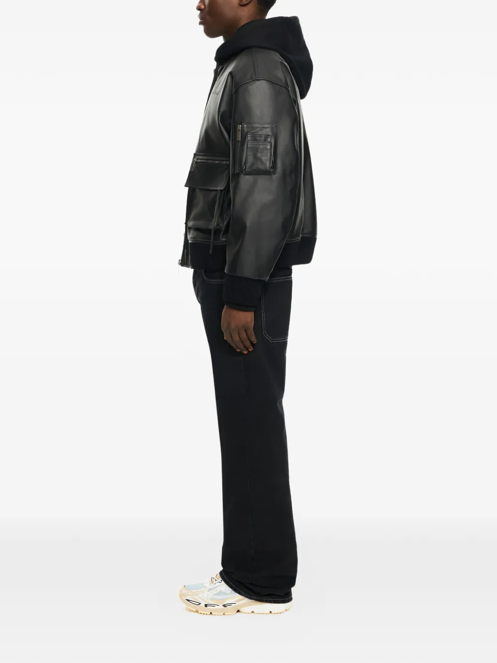  Off-white Veste Bomber à Capuche Et à Poches - Noir 