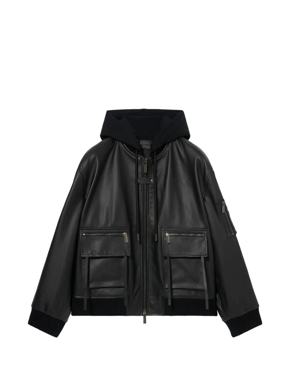 Off-White hooded pocket bomber jacket - Nero