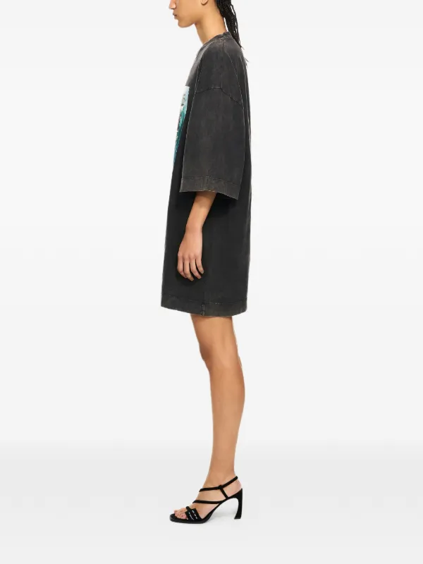oversized mini shirt dress Oversized Shirt Mini Dress - Grey/White Pinstripes