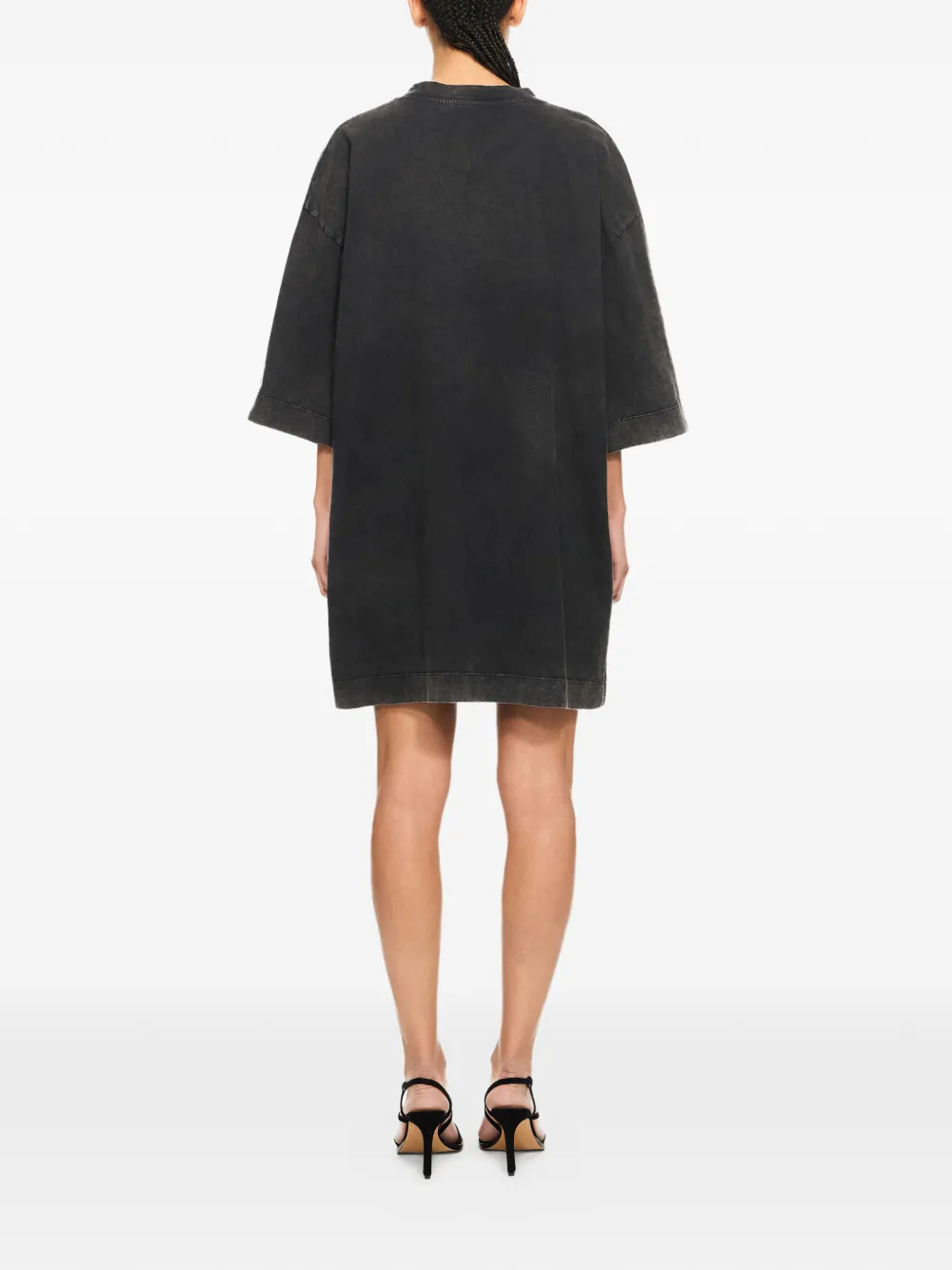 Off-White Oversized mini-T-shirt jurk met print Zwart