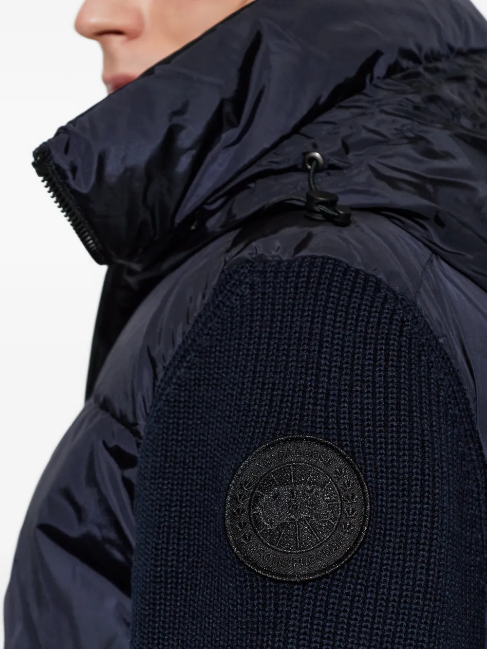 Canada Goose Jack met capuchon en vlakken Blauw