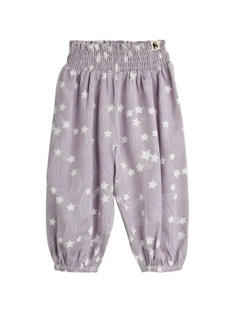 Mini Rodini smocked-effect star-print trousers