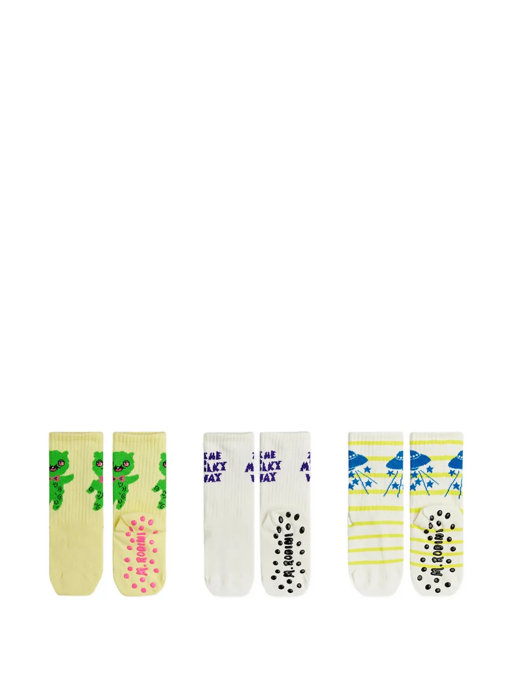 Mini Rodini ribbed-knit socks (set of three) - Bianco