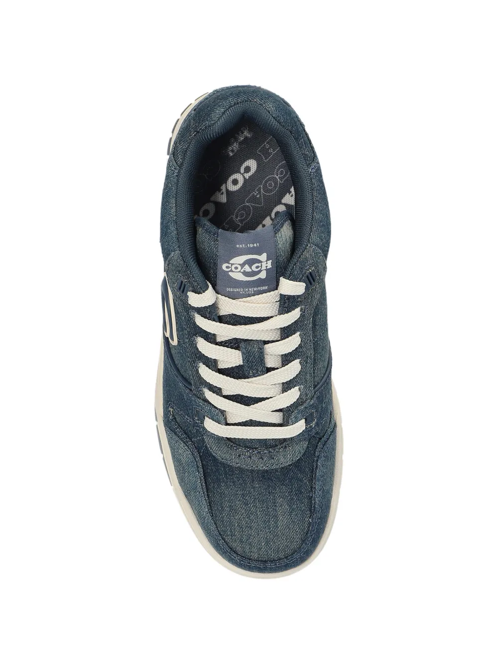 Coach Sneakers met denim-effect en logopatch Blauw