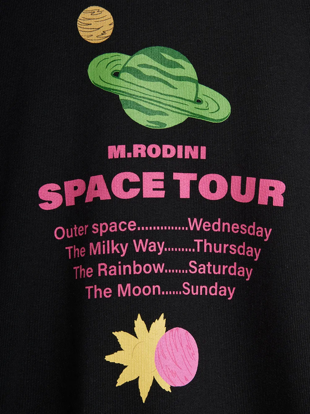 Mini Rodini Space Tour trui met grafische print Zwart