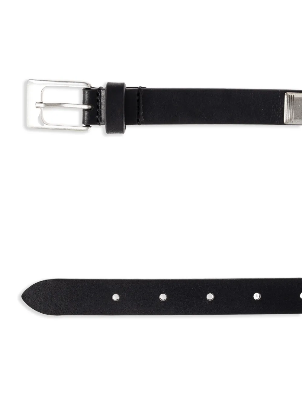 Lemaire Rectangle-buckle Leather Belt - Black 