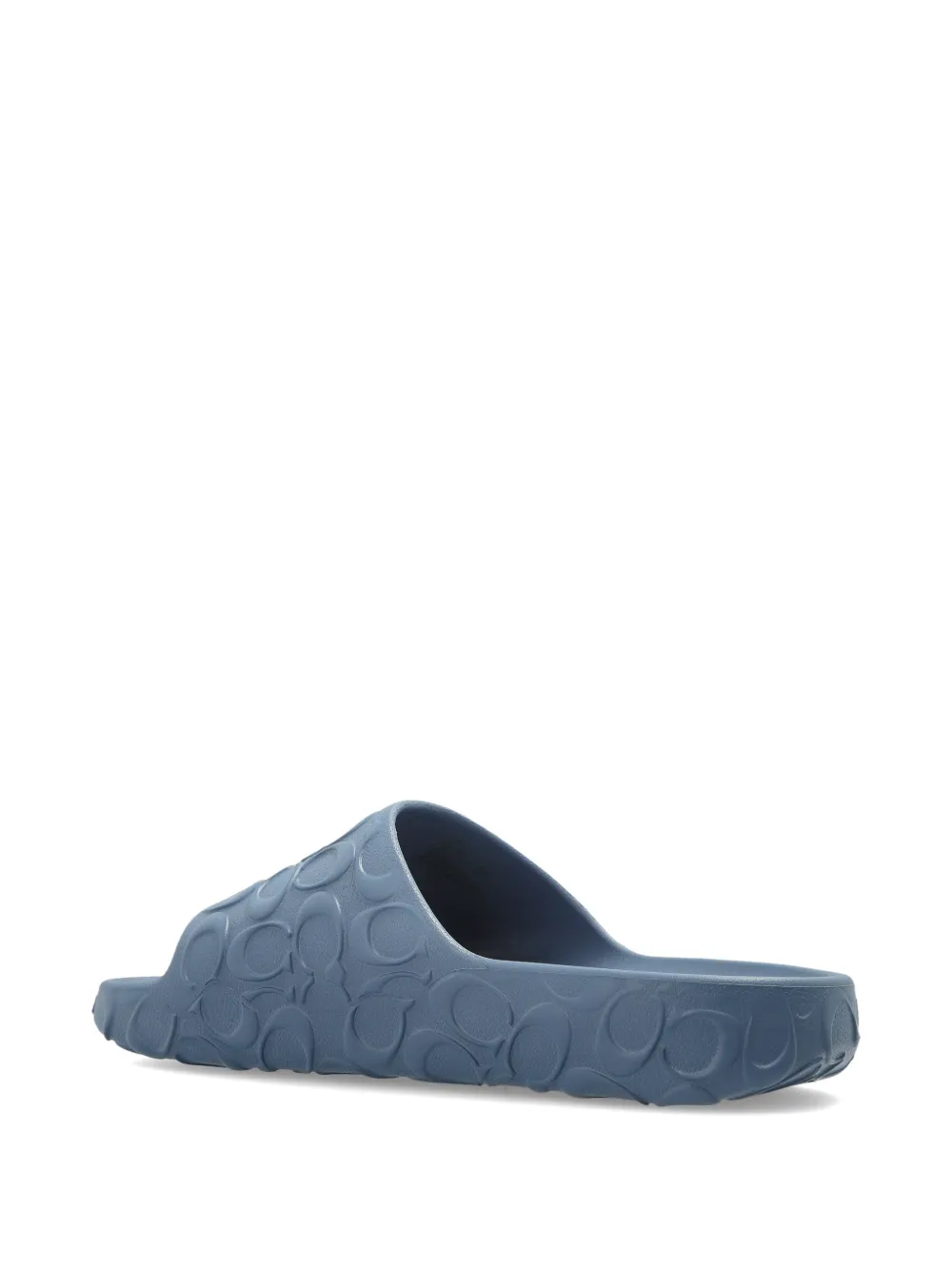 Coach Bay slippers met logo-reliëf Blauw