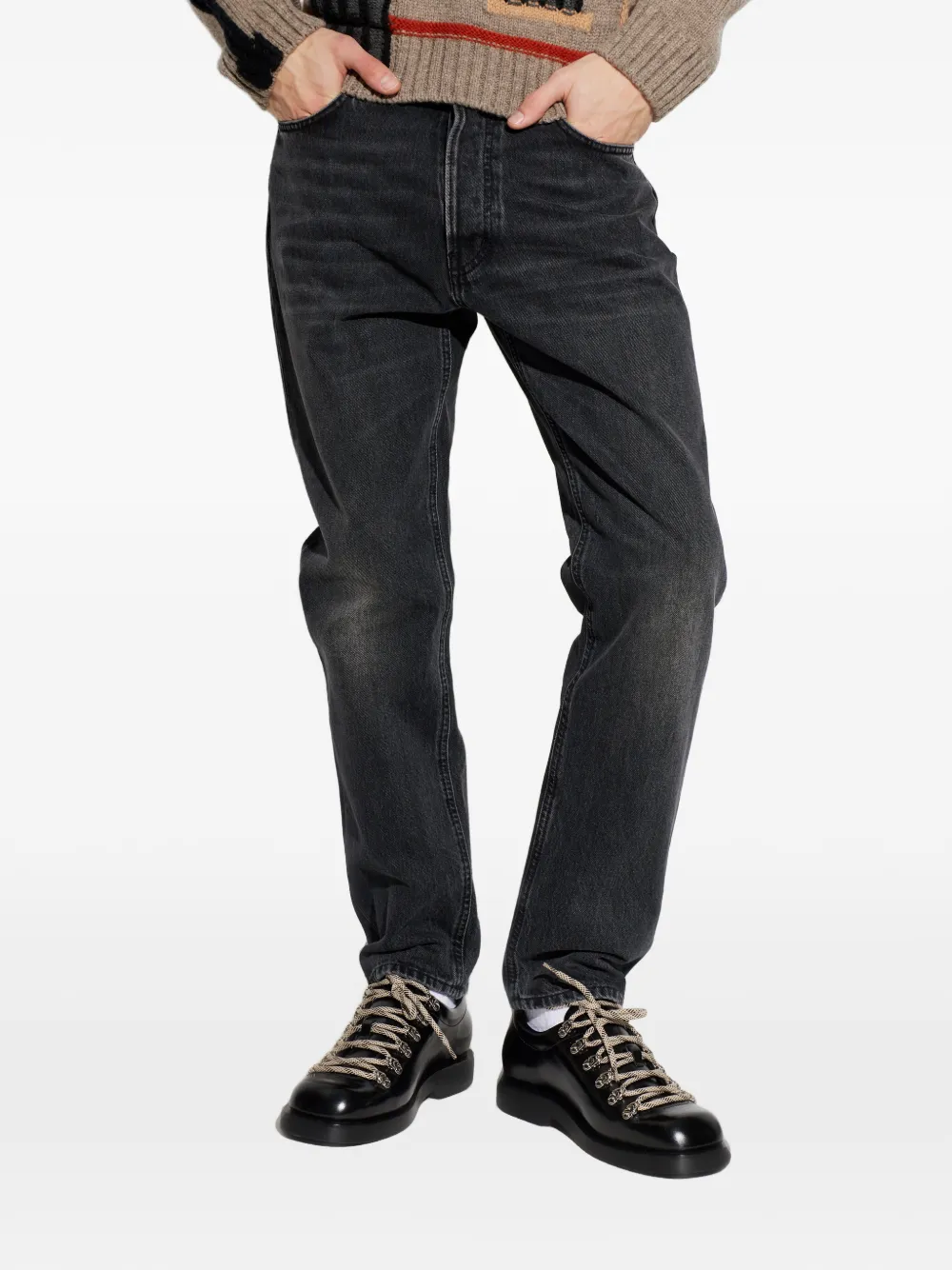  Haikure Five-pocket Buttoned Jeans - Black 