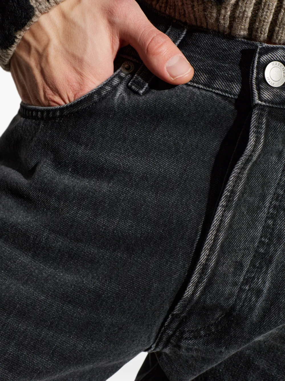 Haikure Jeans met vijf zakken en knopen Zwart