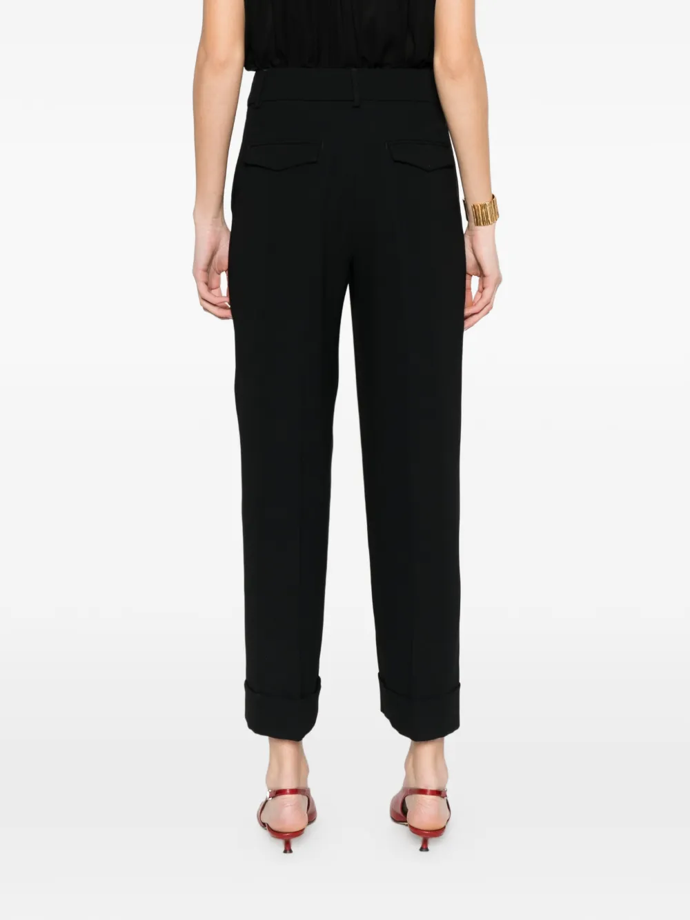 Peserico Broek met manchetten Zwart