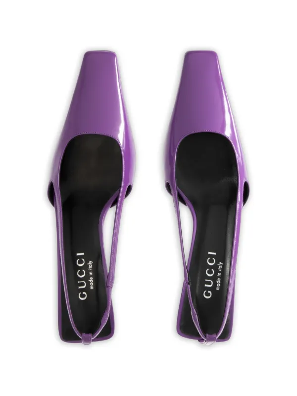 GUCCI　シマ　バレエシューズ　38.5 パープル Gucci Slingback Pumps | Purple | FARFETCH