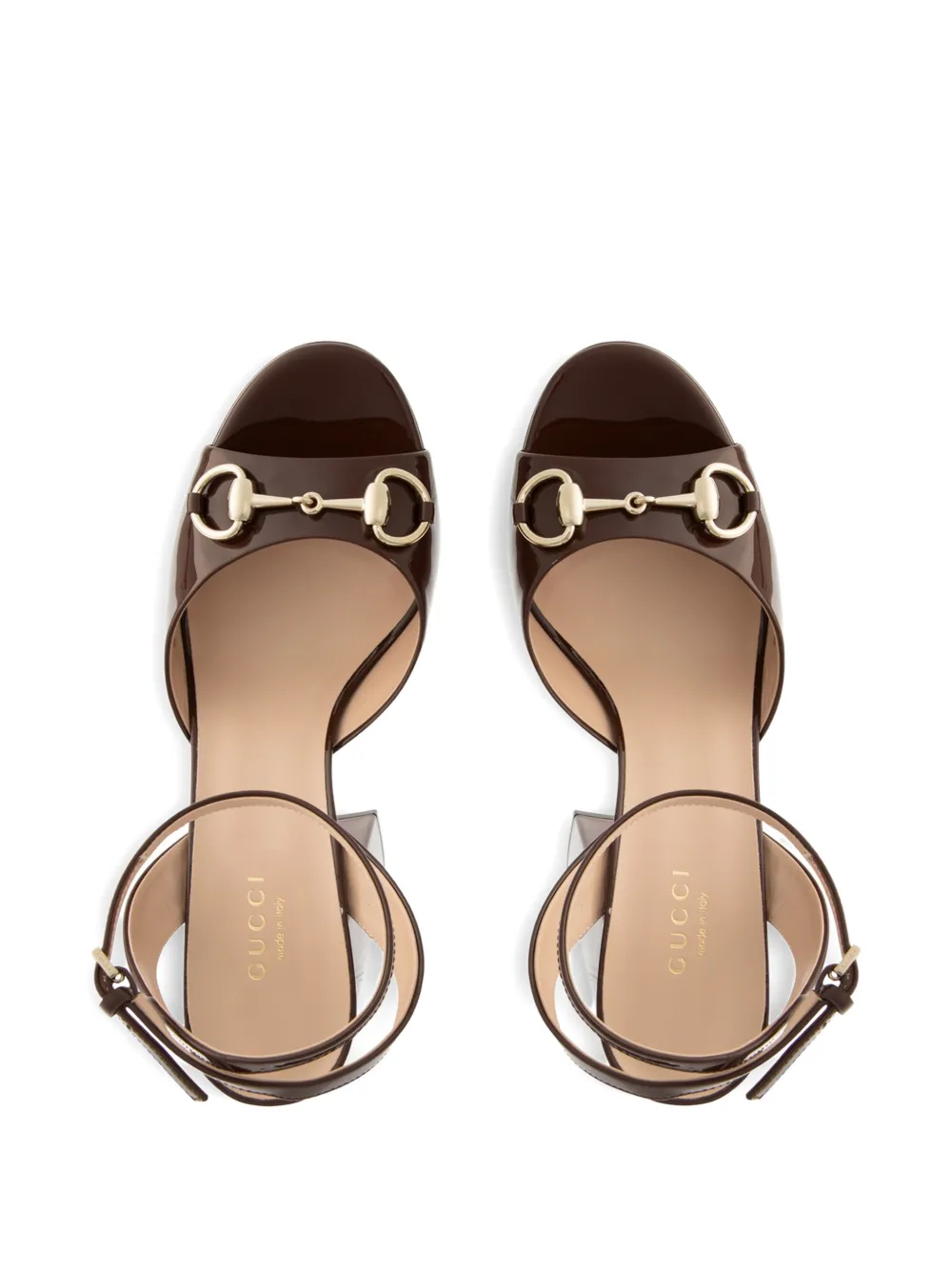 Gucci 115 mm Lady Horsebit sandalen Bruin