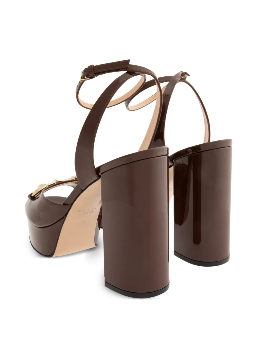 Gucci 115 mm Lady Horsebit sandalen Bruin