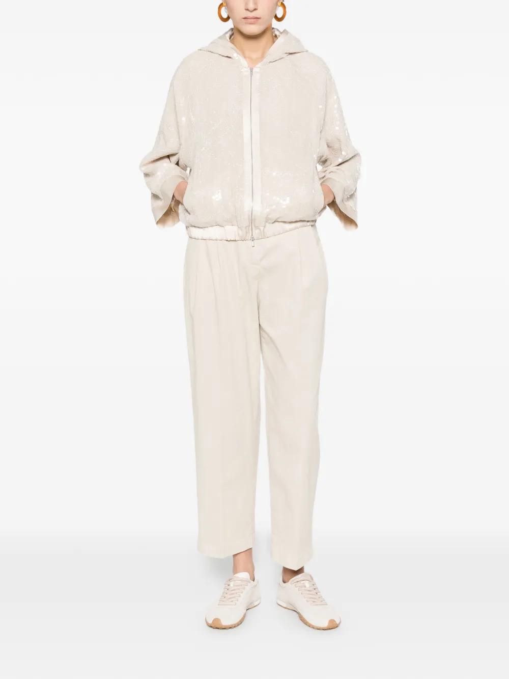 Pleated Cropped Trousers
