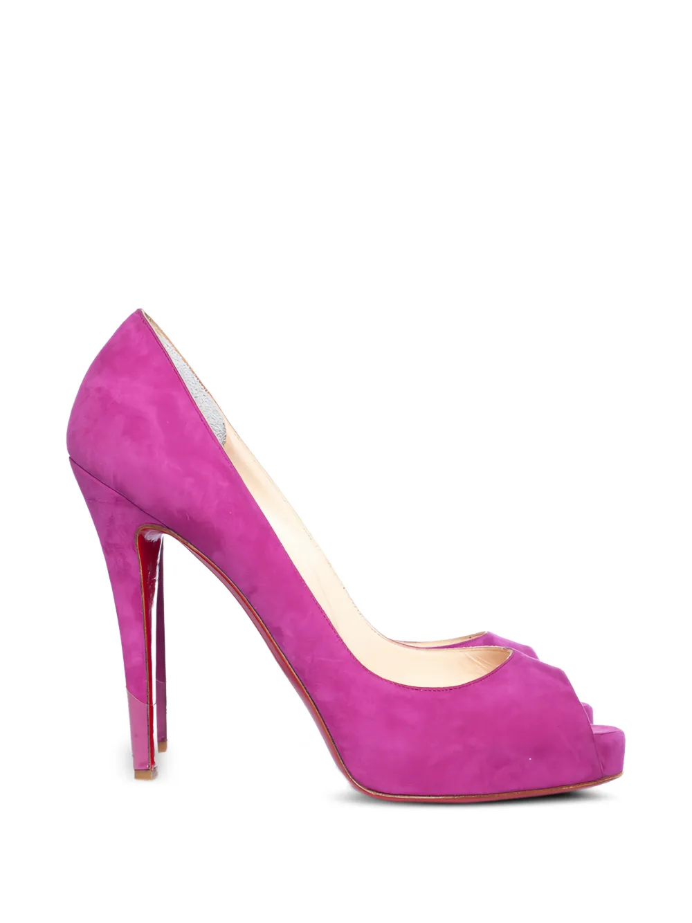 Christian Louboutin Pre-Owned suede platform peep-toe sandals - Violett