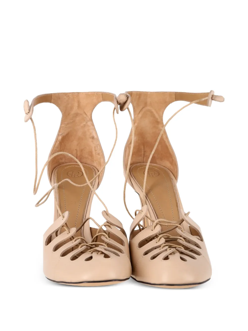 Diamond lace-up leather sandals