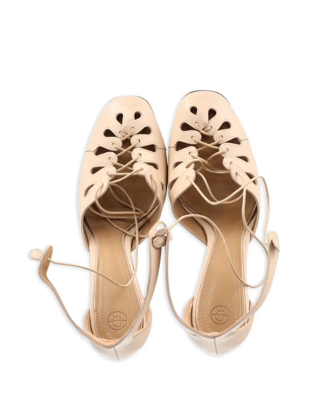 Diamond lace-up leather sandals