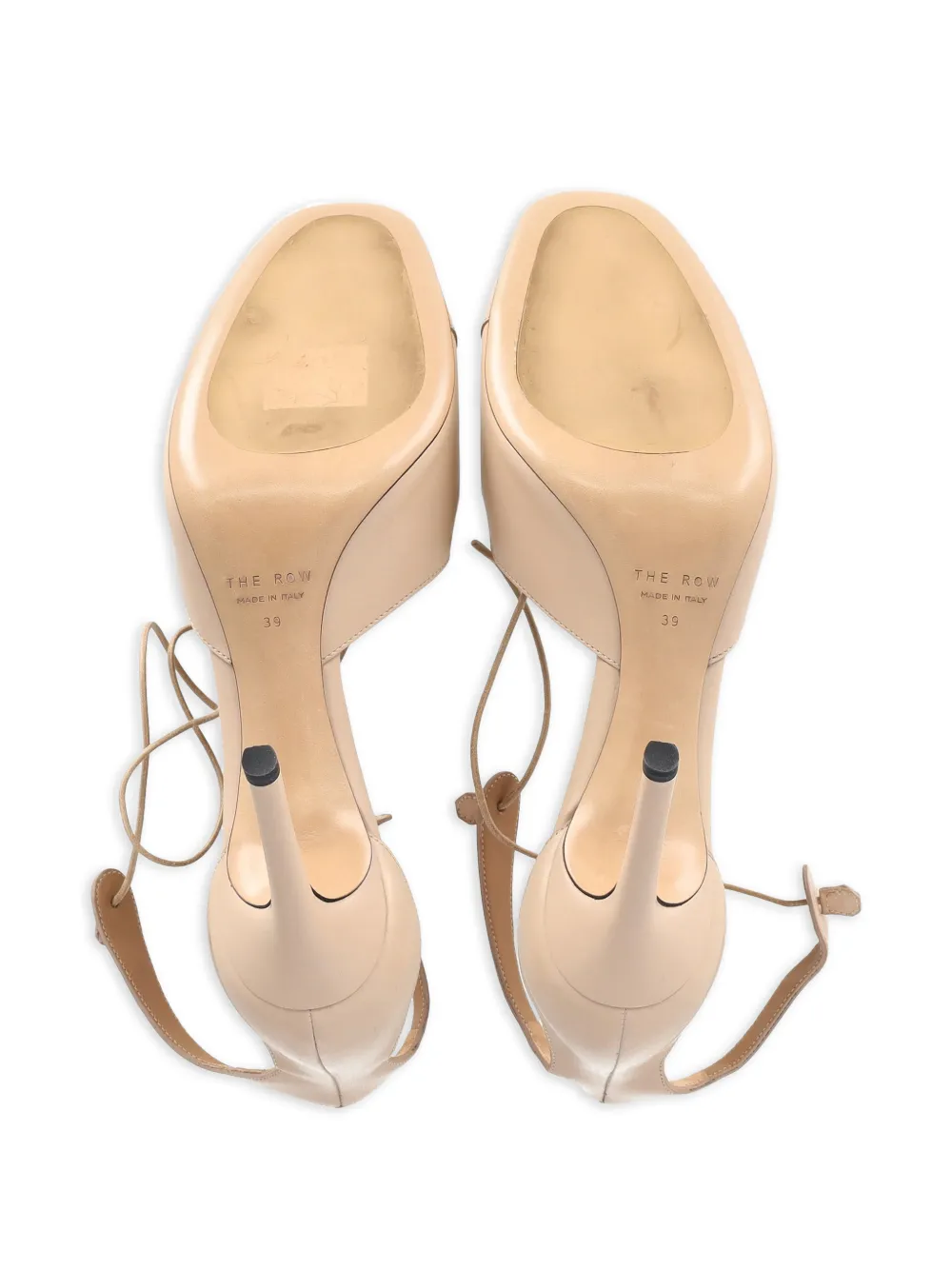 Diamond lace-up leather sandals