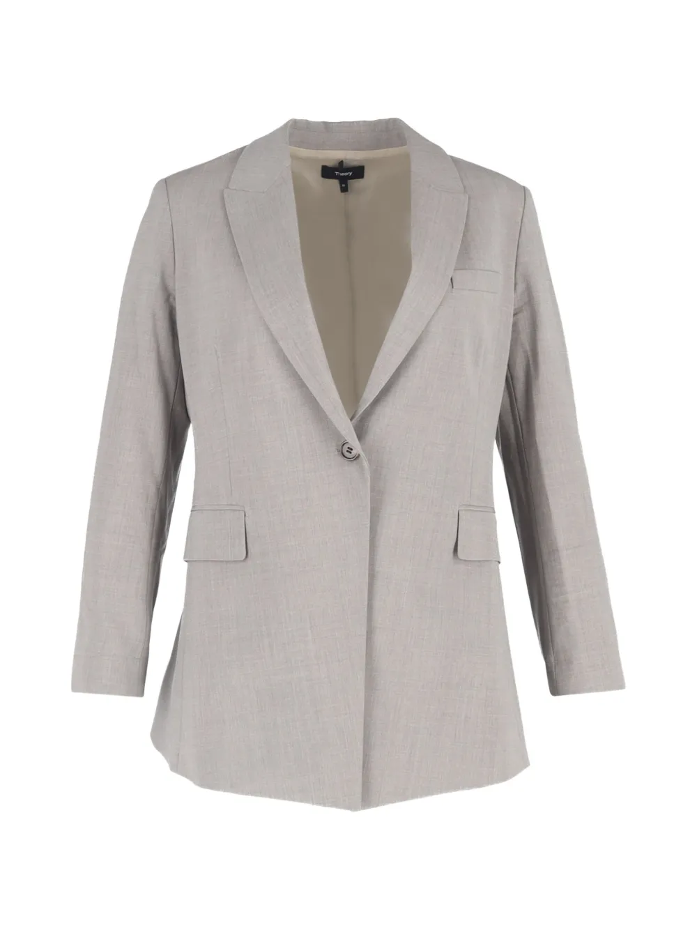 Theory mélange-effect single-breasted blazer - Grigio