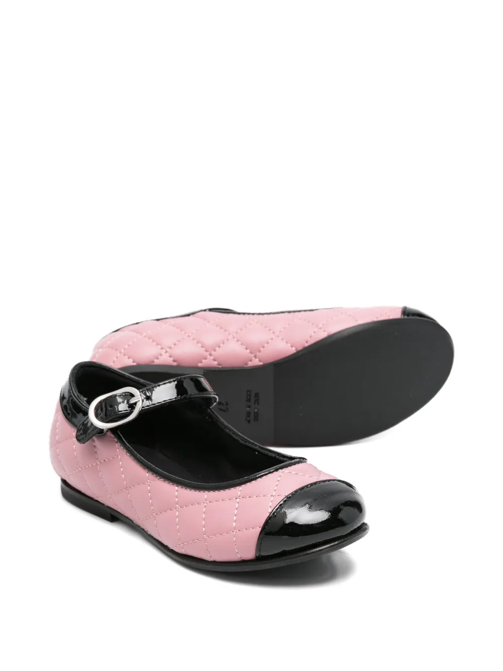 MONTELPARE TRADITION Matelassé leren ballerina's Roze