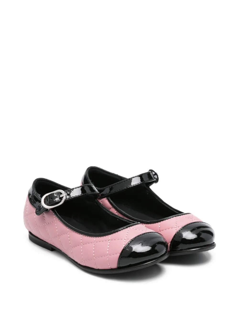 MONTELPARE TRADITION leather matelassé ballet flats - Rosa