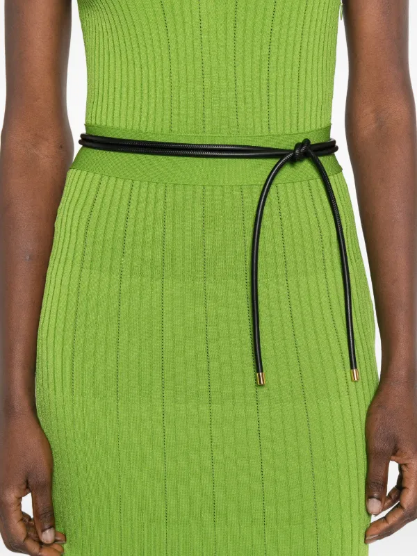 Elisabetta Franchi Dress In Openwork Knit Fabric With Jewel Detail