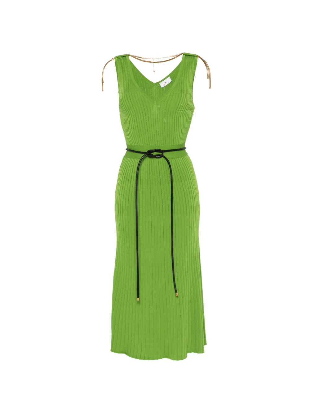 Elisabetta Franchi V-neck belted midi dress - Verde