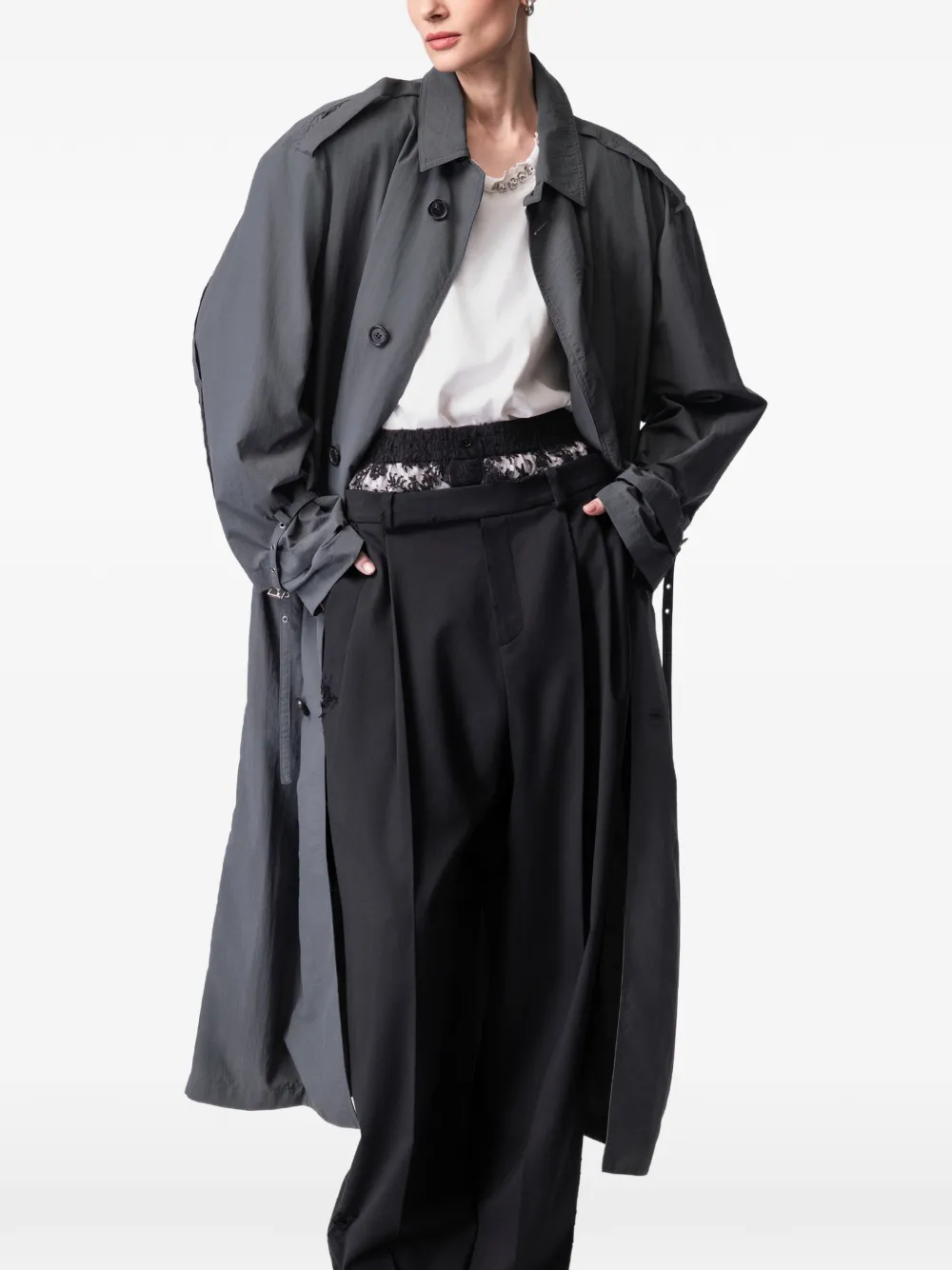 ARTICLE TEN double-sleeve trench coat - Grigio