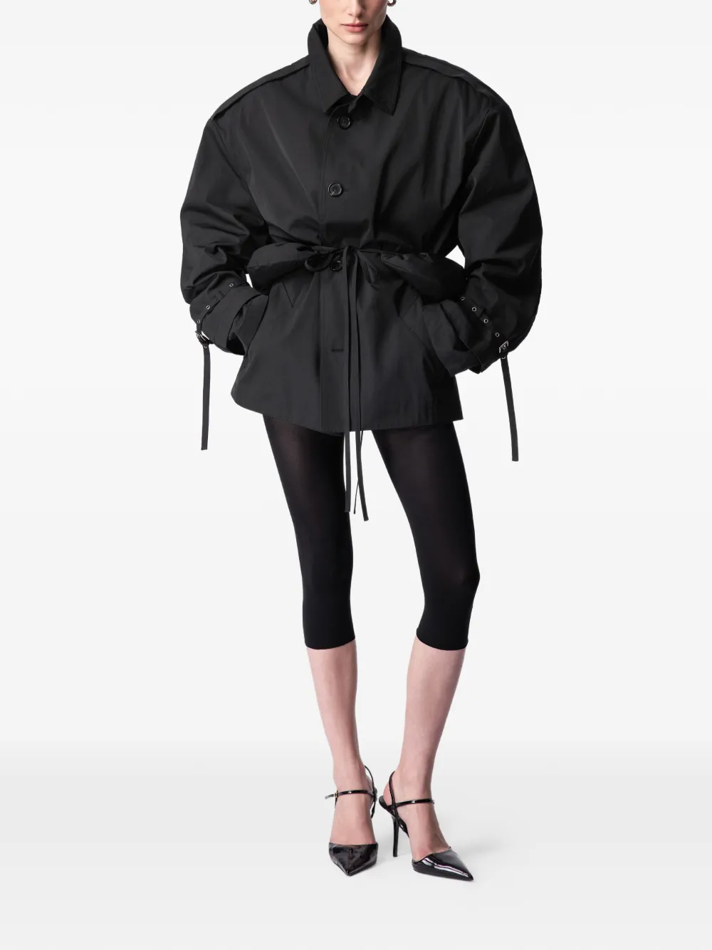  Article Ten Belted Trench Jacket - Black 