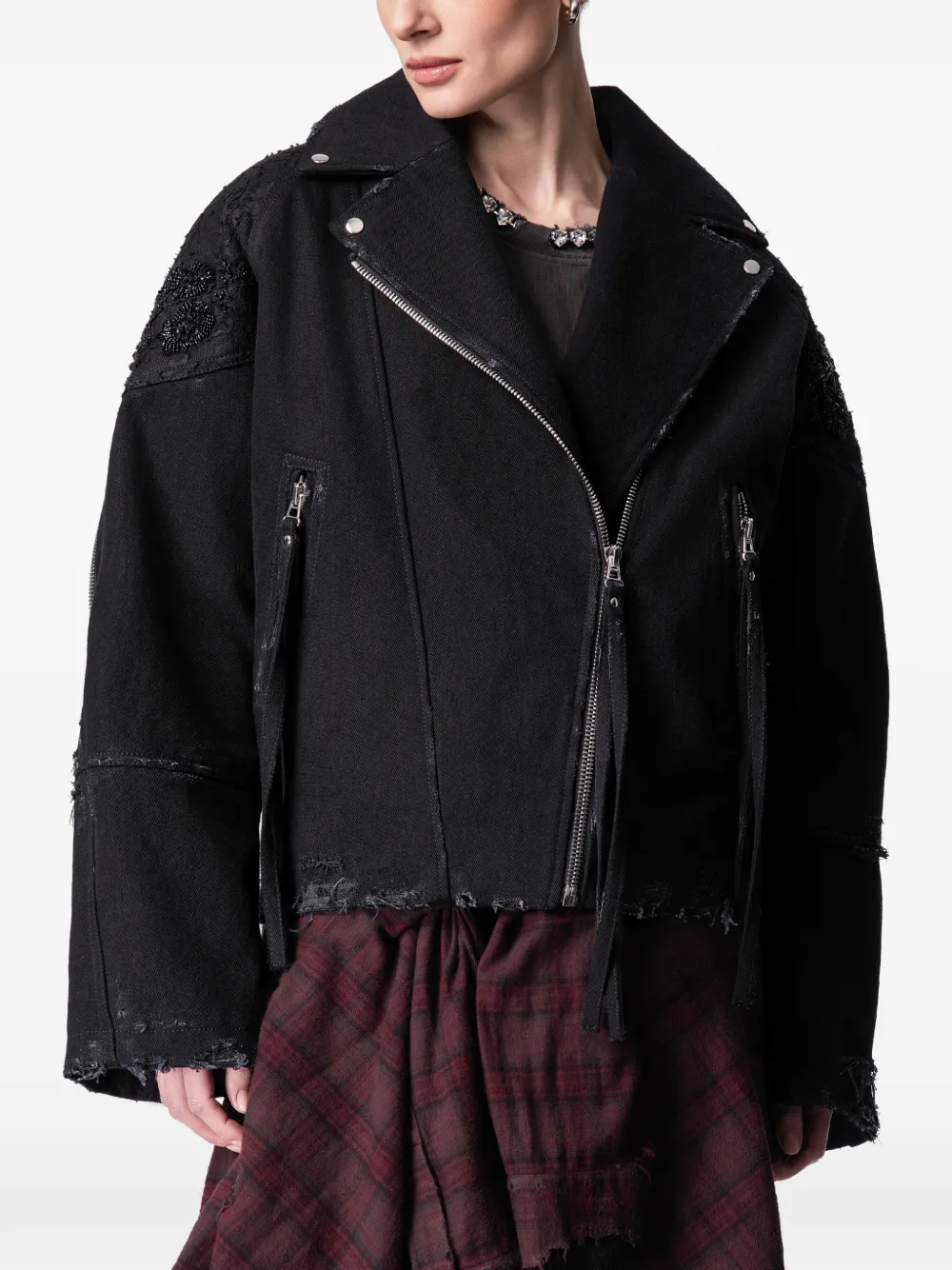 embroidered-details jacket