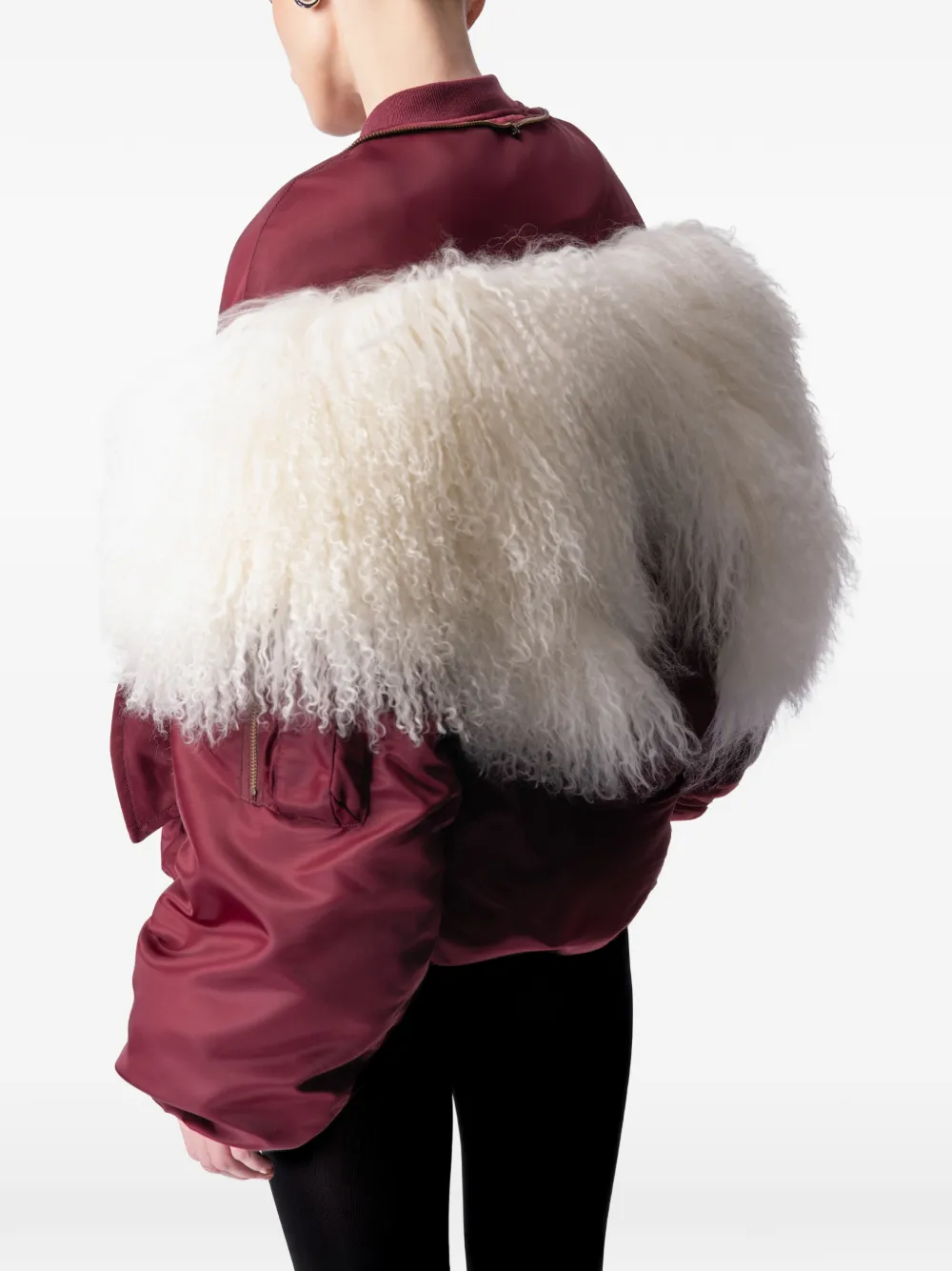  Article Ten Shearling-panel Bomber Jacket - Red 
