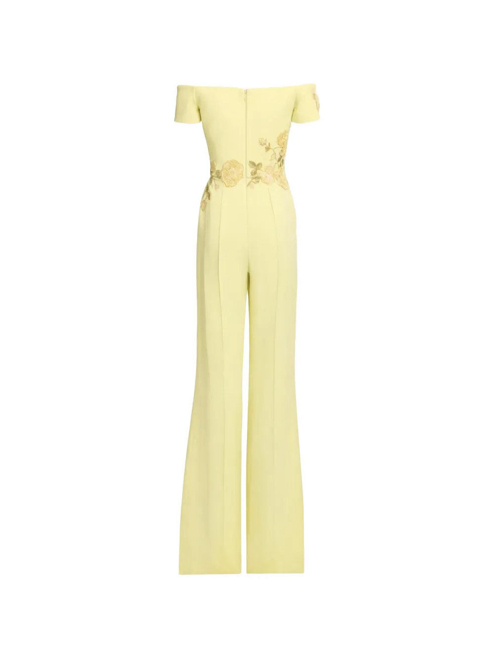Elie Saab Candy off-shoulder jumpsuit met geborduurde bloemen Geel