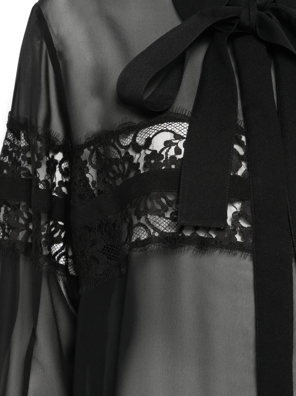 Elie Saab Blouse met strik van kant Zwart