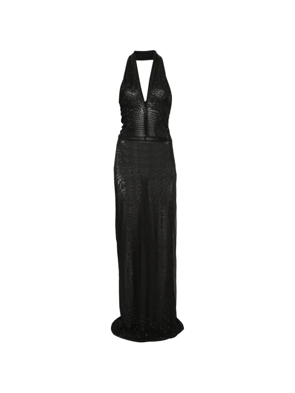 Genny halter embellished maxi dress - Nero