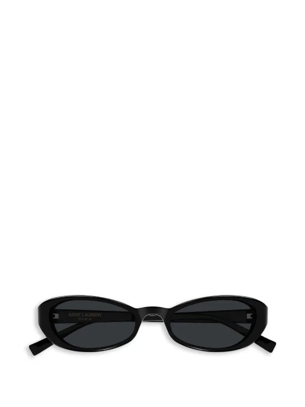 archive サンローラン  サングラス 青 黒 オーバル 美品 Saint Laurent Eyewear Sue オーバルフレーム サングラス | ブラック