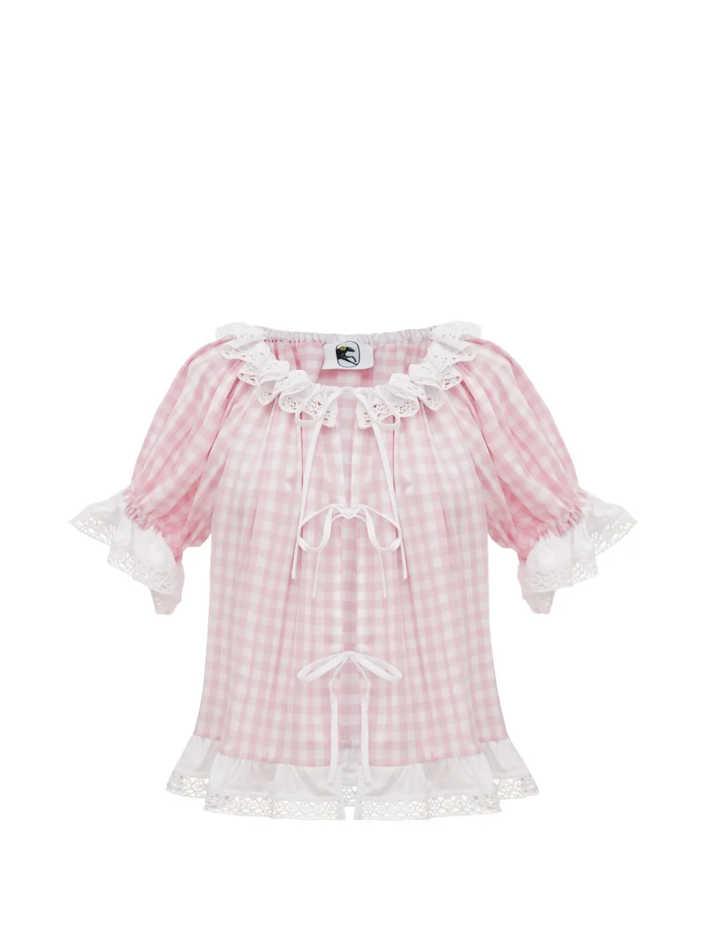 Sleeper Romantica gingham ruffled lounge set - Rosa