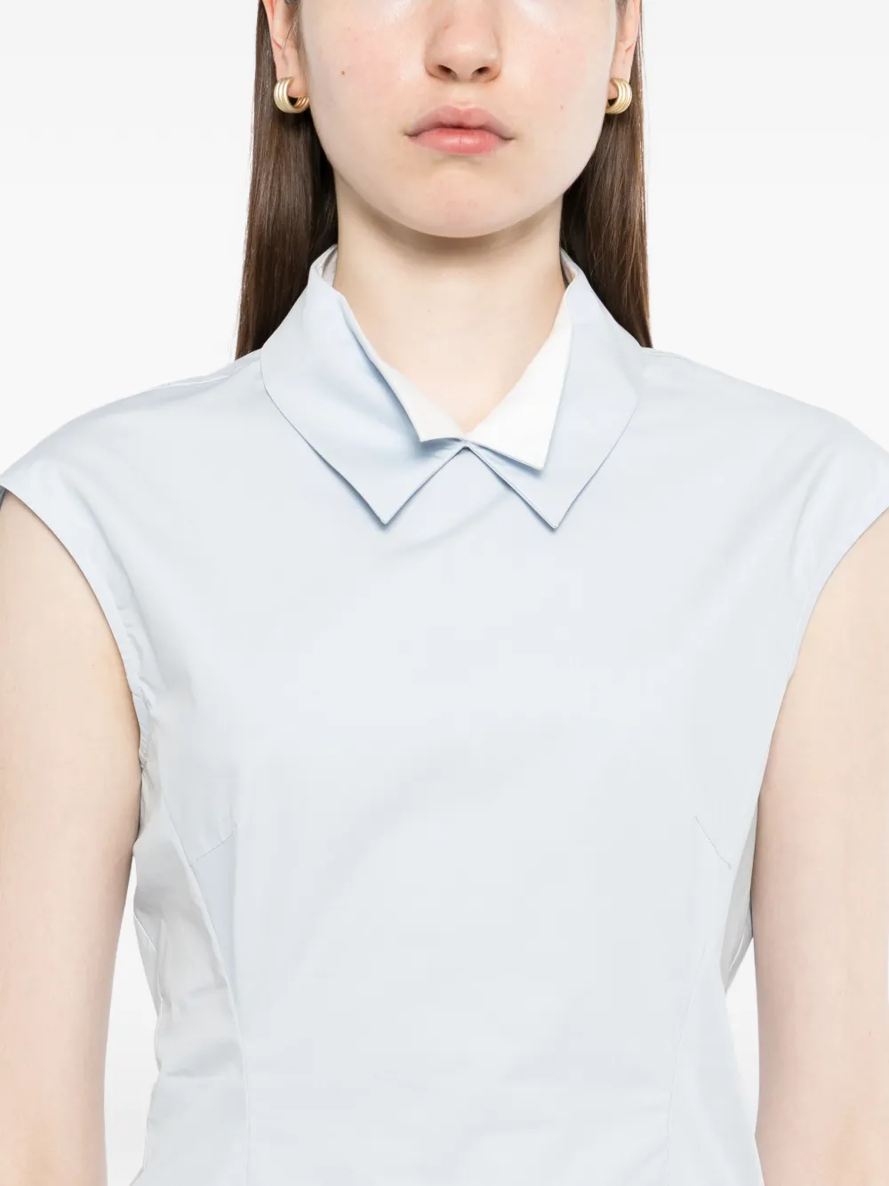 Collared Sleeveless Blouse