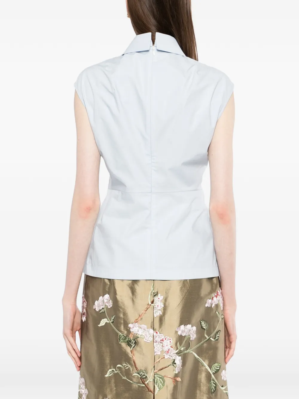 Collared Sleeveless Blouse