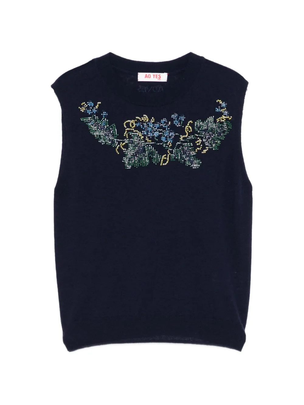 AO YES beaded knitted vest - Blu