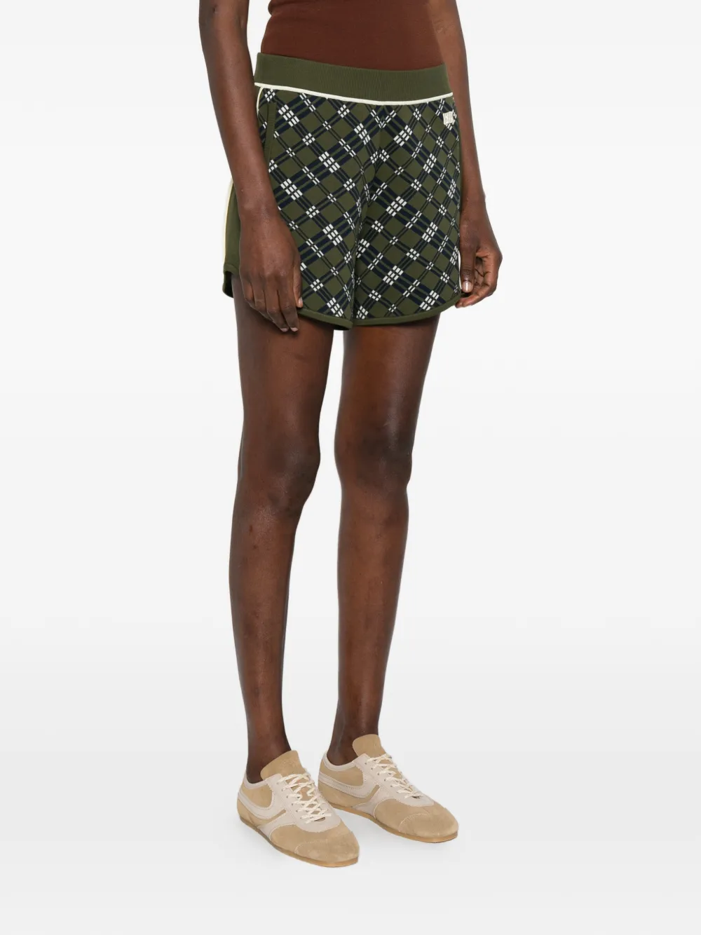  Wales Bonner Power Plaid Shorts - Green 