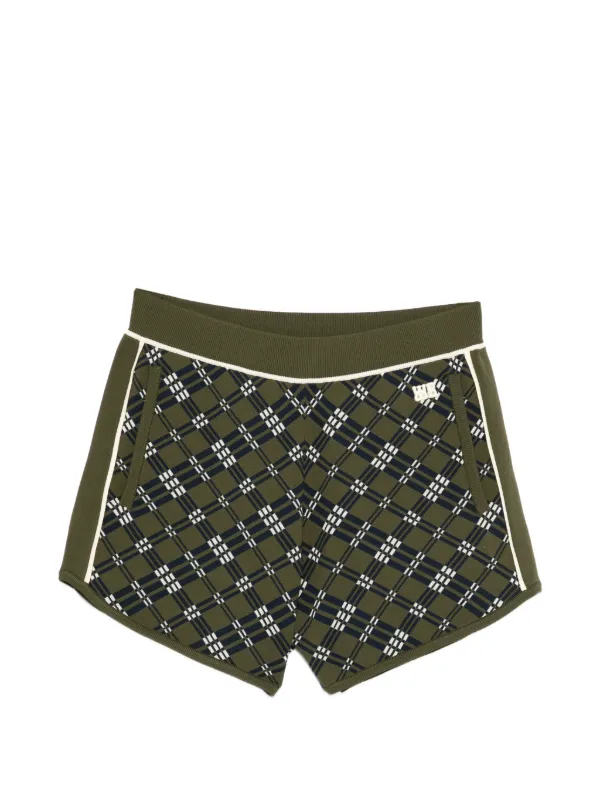 Wales Bonner Power Plaid Shorts in Green