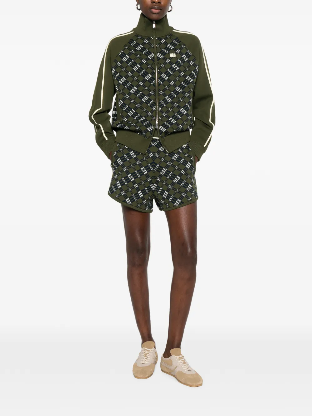  Wales Bonner Power Plaid Shorts - Green 