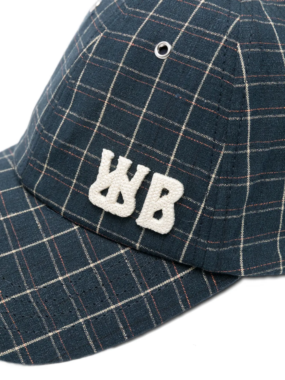  Wales Bonner Checked Logo Baseball Cap - Blue 