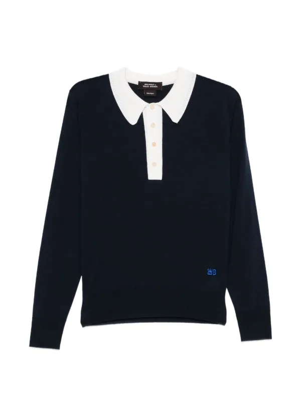Wales Bonner Henry Merino Wool Sweater in Blue