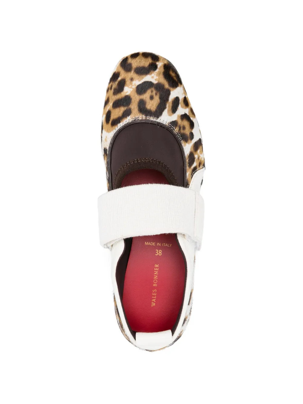 Wales Bonner Jewel ballerina's met dierenprint en bandje Beige